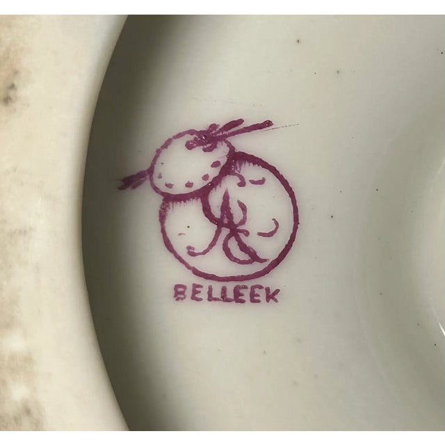 1889-1906 American Ceramic Art Studio Belleek Porcelain Hand Painted Rose Motifs Loving Cup Vase For Sale - Image 10 of 10