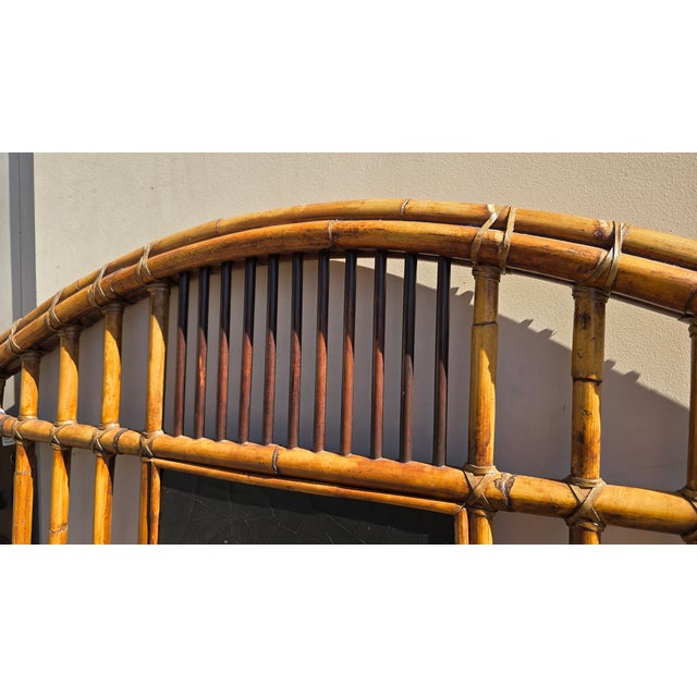 Vintage Baker Furniture Bamboo Coastal King Bed Frame Headboard Black Lacquer For Sale - Image 9 of 17