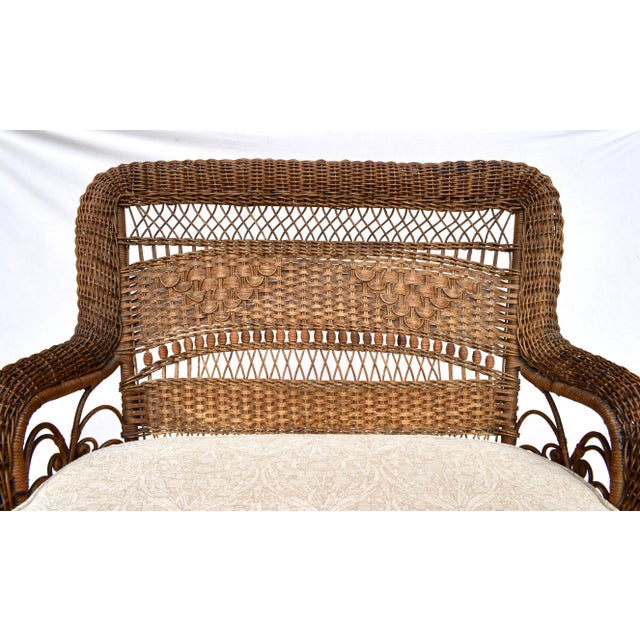 Late 19th Century Antique Wicker Loveseat by Larkin & Co., Arts and Crafts Style, Usa For Sale - Image 5 of 13