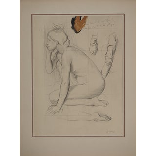 Edgar Degas, Study for a Crouching Nude, Lithograph and Stencil For Sale