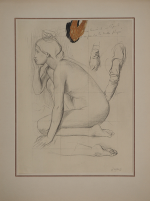 Edgar Degas, Study for a Crouching Nude, Lithograph and Stencil
