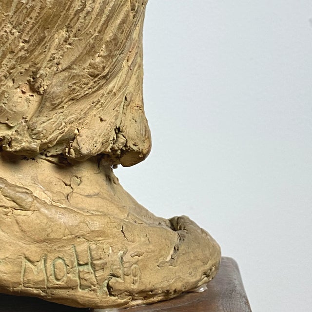 Late 20th Century Clay Bust Sculpture by Mary Hecht For Sale In Philadelphia - Image 6 of 7