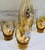 Vintage Italian Murano Tre Fuochi Amber Glass Decanter & 6 Cordial Glasses – 24k Gold Gilt, Hand-Painted High Enamel Flowers For Sale - Image 4 of 12