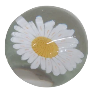 Hand Blown Art Glass Daisy Flower Paperweight