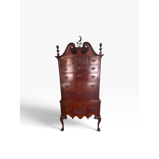 Antique Charack Furniture Co American Chippendale Mahogany Highboy - Boston.