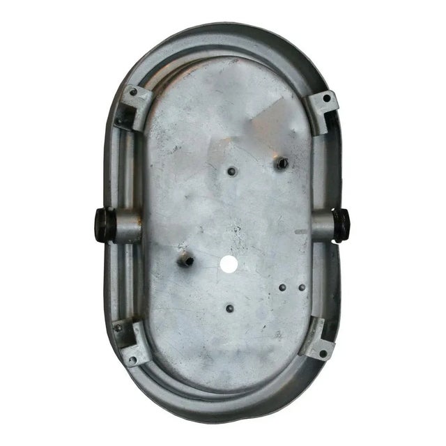 Vintage Gray Industrial Metal Sconces in Frosted Glass For Sale - Image 4 of 5