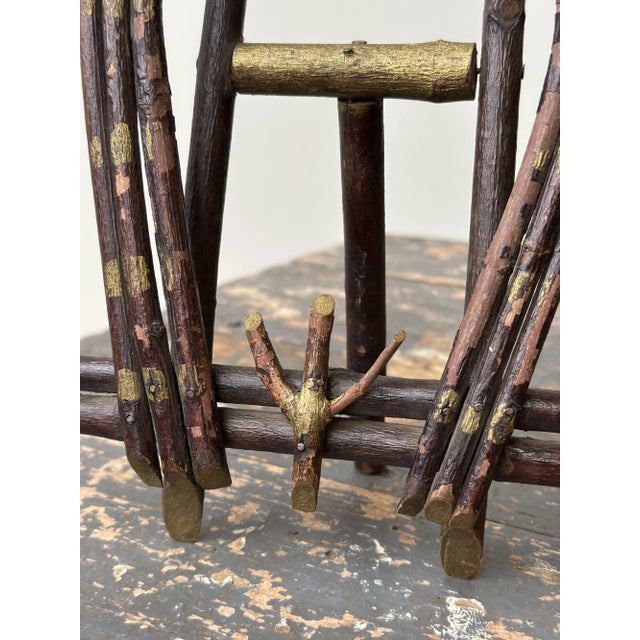 Antique Adirondack Twig Picture Frame, Circa Early 20th Century + Vintage Photograph of Two Men on a River, Circa Early 20th Century For Sale - Image 9 of 12