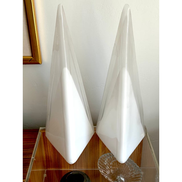 1980s Lucite Geometric Modern Lamps - Pair For Sale - Image 5 of 8