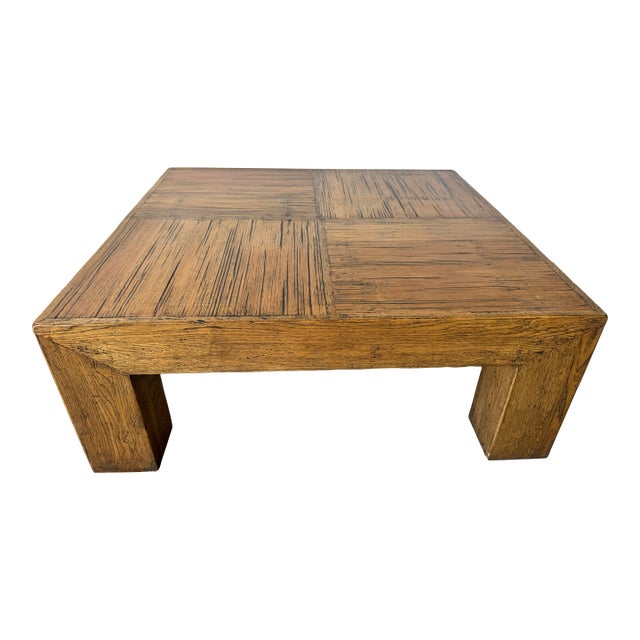1980s Postmodern Parsons-Style Checkered Top Wood Coffee Table/ Sold For Sale