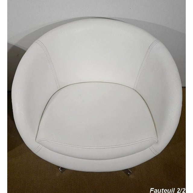 1970s Set of Faux Leather Ball Lounge Chairs, 1970s For Sale - Image 5 of 18