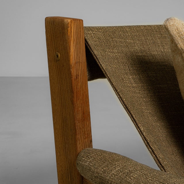 1960s Danish Mid-Century Oak Frame Sling Sofa With Upholstered Cushions For Sale In Greensboro - Image 6 of 18