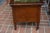 Cabin Antique English Oak Wood Commode Potty Chamber Pot Cupboard W/ Cushioned Top For Sale - Image 3 of 16