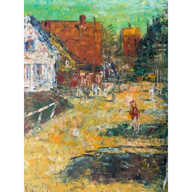Vintage H. Hawick Impressionist Cityscape Oil on Canvas Painting, Framed For Sale - Image 4 of 11