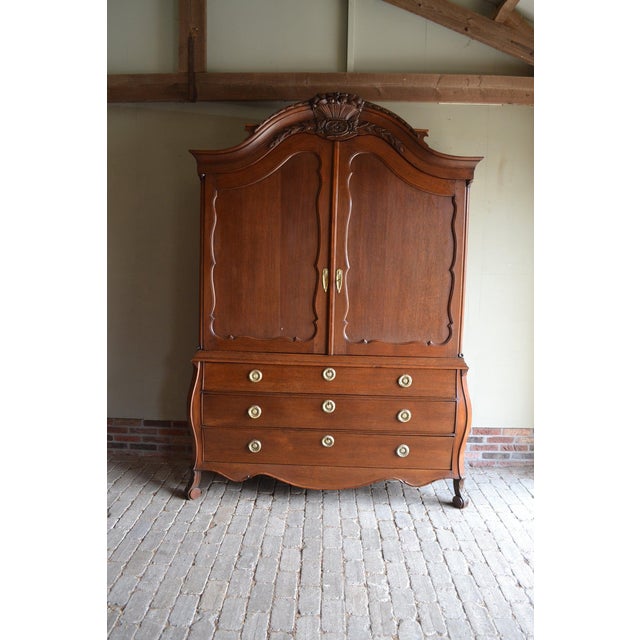 Antique Oak Biedermeier Cabinet For Sale - Image 10 of 10