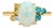 White Opal Multicolor Ring in 14k Gold, Size 7.5 For Sale