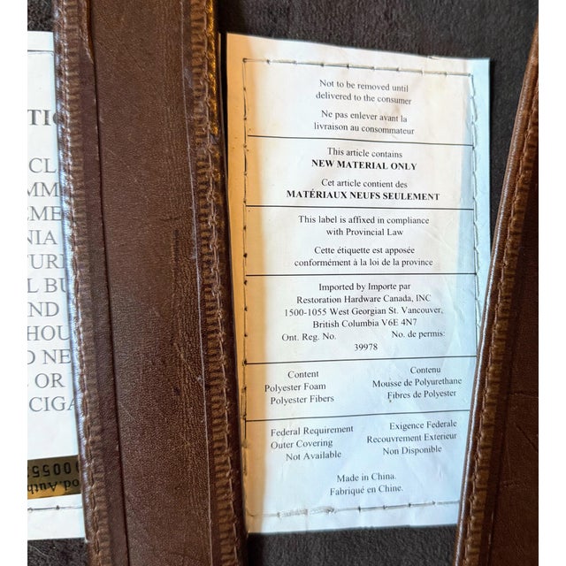 Restoration Hardware Leather Oviedo Chaise Lounge Chair in Vintage Cigar Leather With Chrome Base For Sale - Image 15 of 17