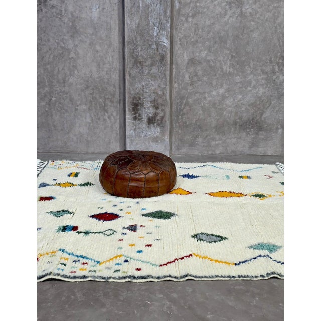 Ivory Moroccan Artisan Azilal Rug - 7.2 X 6.2 Ft For Sale - Image 8 of 8