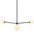 Globe Chandelier 3, Black, 33.25in H, 5 Inch Glass Globes, by Research.Lighting, Modern, Minimal Hanging Light For Sale - Image 9 of 9