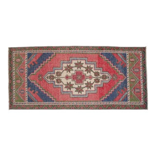 1970s Hand Knotted Door Mat, Entryway Rug, Bath Mat, Kitchen Decor, Small Rug, Turkish Rug - 1'8" X 3'7" For Sale