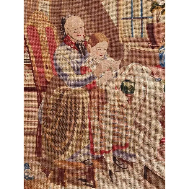 Antique French Fine Needlepoint Tapestry For Sale - Image 11 of 12
