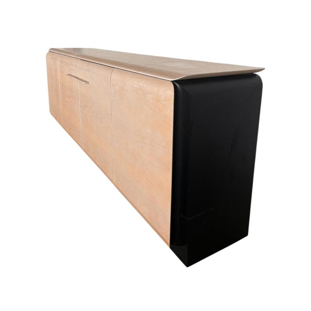 Contemporary Bleached Oak Credenza For Sale - Image 4 of 9