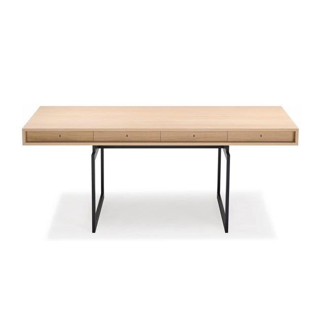 Dark Grey and White Stained Oak Office Desk by Bodil Kjaer for Karakter For Sale - Image 4 of 13