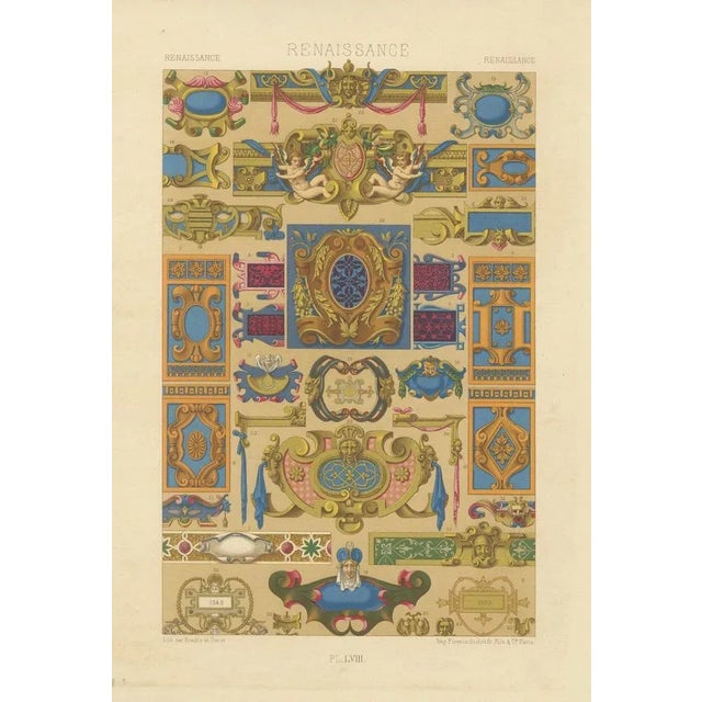 Gold Renaissance Decorative Cartouches and Motifs, 1869, Paper For Sale - Image 8 of 10