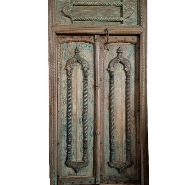 Antique Doors Mid Century Teak Exterior Door With Frame 94.5x45.5 For Sale - Image 4 of 12