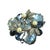 Vintage 1950s Blue Carved Art Glass Brooch For Sale - Image 4 of 6