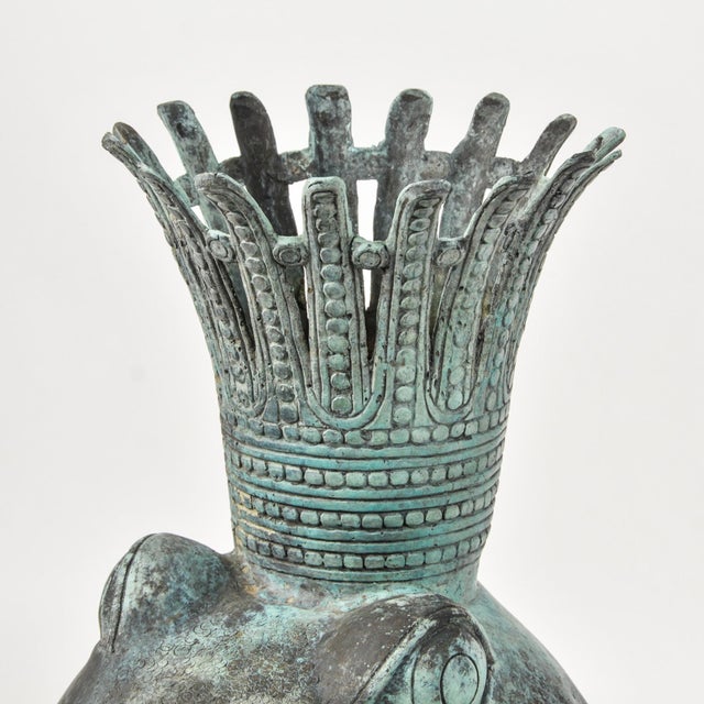 Vintage Prince Frog Outdoor Planter Statue Copper Alloy With Patina For Sale In Rochester - Image 6 of 18
