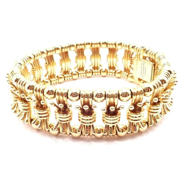 Mid 20th Century Mid 20th Century Tiffany & Co. Jean Schlumberger Yellow Gold Bowtie Bracelet For Sale - Image 5 of 9