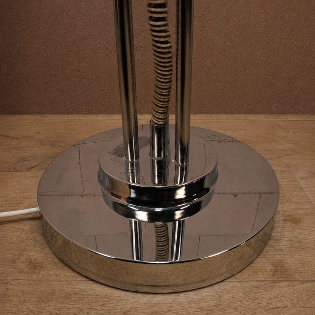 Vintage Italian Space Age Floor Lamp in Chrome and Glass, 1970s For Sale - Image 9 of 17