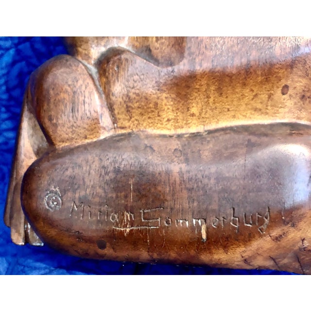 Miriam Sommerburg, Carved Wood German Expressionist Sculpture Jewish Woman Refugee Artist Judaica, c.1950s For Sale - Image 9 of 12