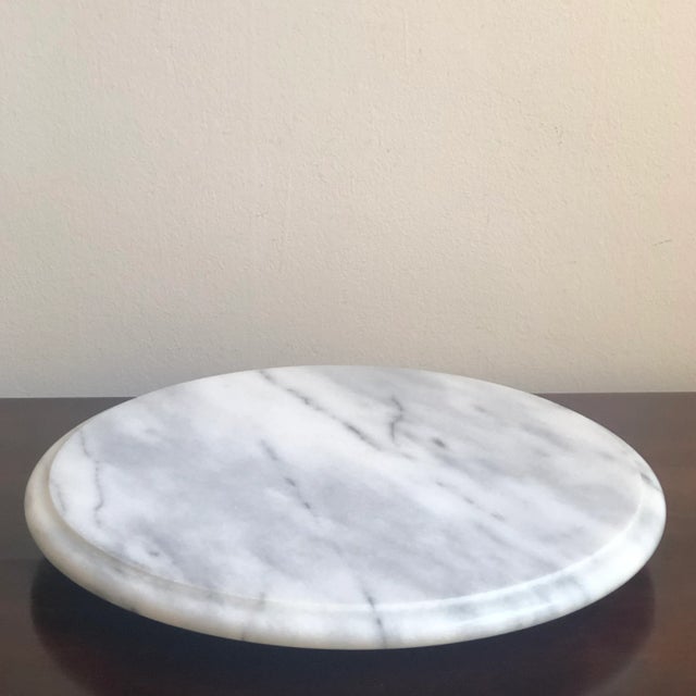 Stone Vintage Mid-20th Century Solid Marble Lazy Susan Turntable For Sale - Image 7 of 11