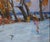 1960s Winter Landscape Painting, Antique Ukrainian Impressionism, 1962 110-130 For Sale - Image 5 of 6