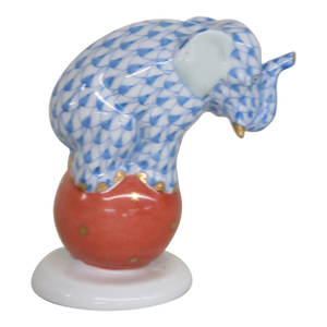 Herend Dancing Ball Riding Elephant Porcelain Figurine 4540b
