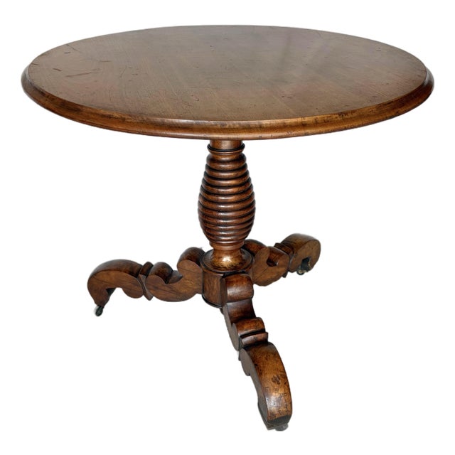 19th Century French Walnut Louis Philippe Pedestal Table For Sale
