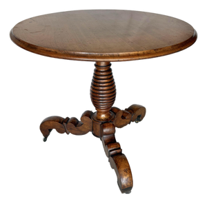 19th Century French Walnut Louis Philippe Pedestal Table