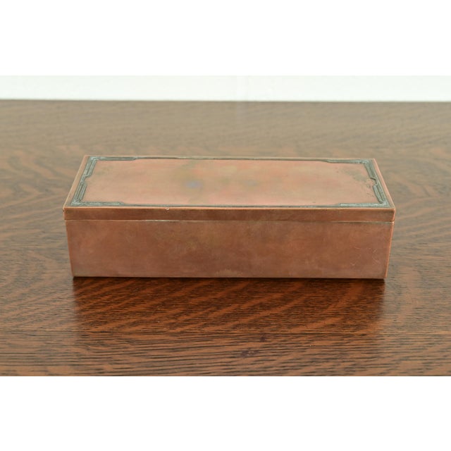A gorgeous Arts & Crafts or Art Deco period cigar box or humidor By Silver Crest (the mark of Smith Metal Arts Co.), an...