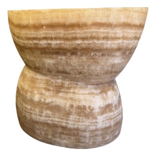 Baker Furniture Slope Spot Table Barbara Barry Honey Onyx For Sale