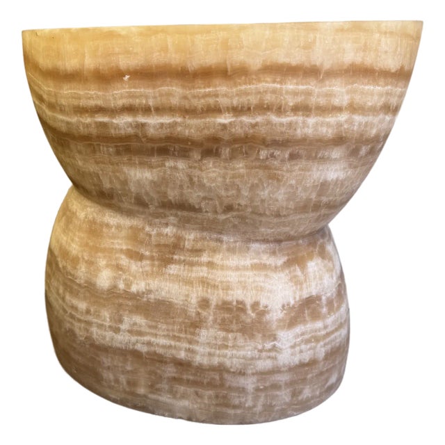 Baker Furniture Slope Spot Table Barbara Barry Honey Onyx For Sale