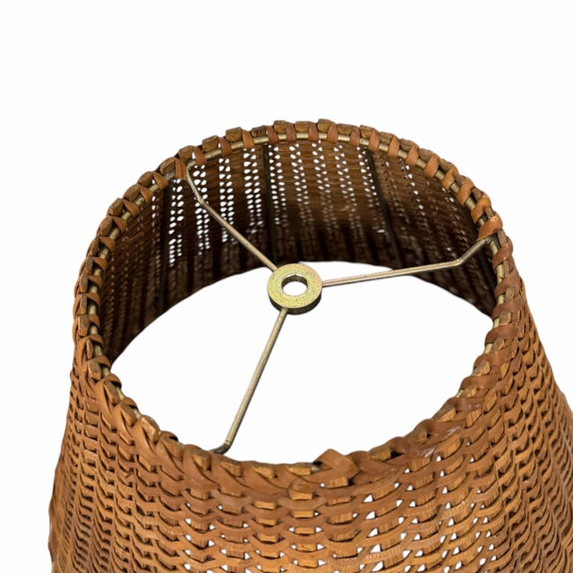 Vintage Hand Woven Rattan Lampshade For Sale - Image 4 of 5