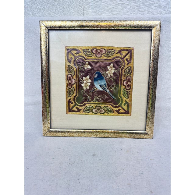 Vintage Framed Silk Embroidery For Sale In New Orleans - Image 6 of 7