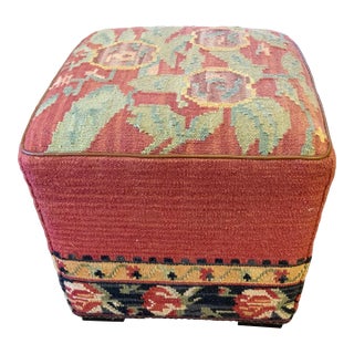 Late 20th Century Kilim Ottoman For Sale