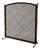 Vintage Brass and Black Metal Fireplace Screen with Geometric Lattice Design, 1940 For Sale