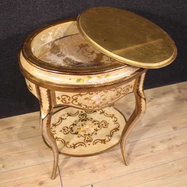 20th Century Tuscan Lacquered Gilded and Painted Side Table, 1950 For Sale - Image 6 of 13