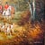 English Vintage Large Scale English School Equestrian Fox Hunt Oil Painting in Giltwood Frame, Signed For Sale - Image 3 of 10