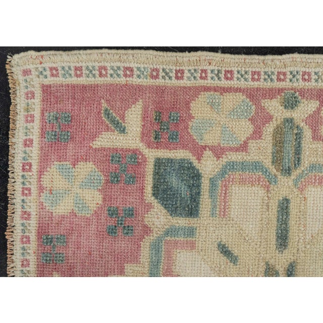 Early 21st Century Turkish Mini Rug Oriental Hand Knotted Vintage Rug 2'2" x 2'4" #21193 For Sale - Image 5 of 8