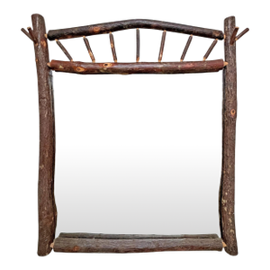 Rather Large Vintage Old Hickory Framed Mirror