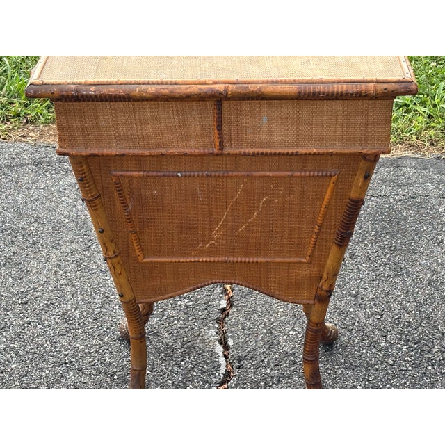 Late 19th Century Wicker Bamboo Side-Table For Sale - Image 9 of 13